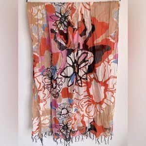 ☘️Roxy Wild Flowers and Fringe Cover Up/Scarf